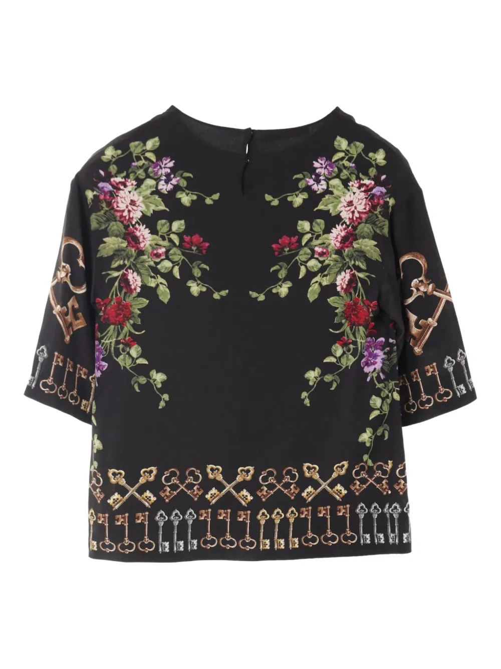 Pre-owned Dolce & Gabbana 2010s Floral-print Silk Blouse