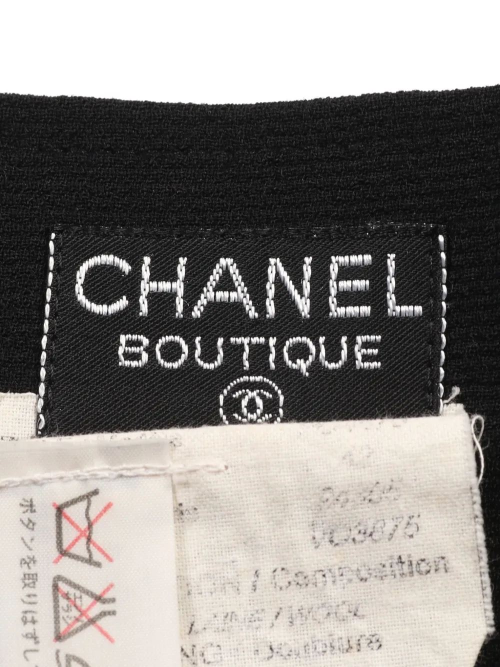 Pre-owned Chanel 1986-1988 Coco-mark Buttoned Wrap Skirt In Black