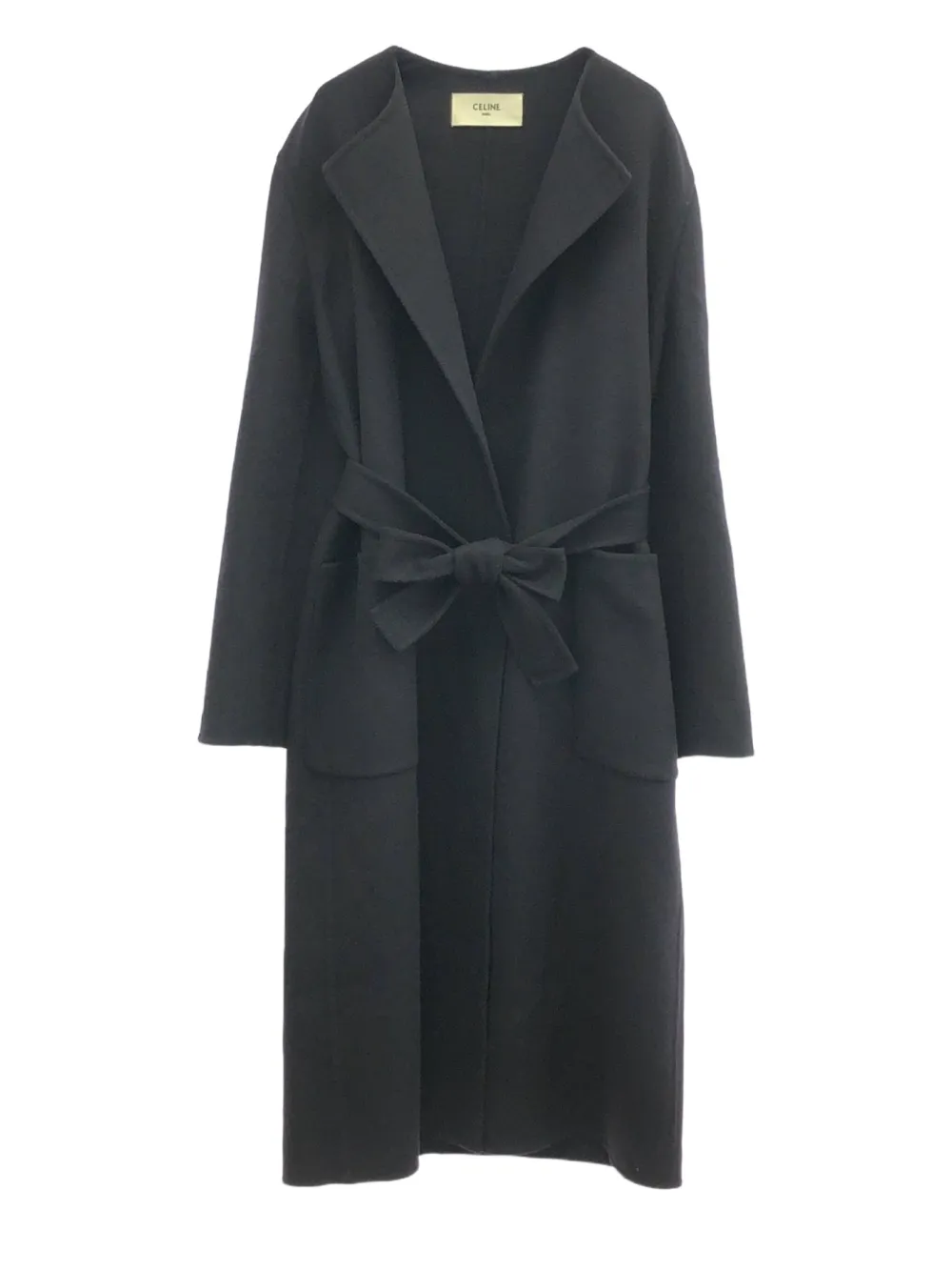 Pre-owned Celine 2010s Cashmere Belted Coat In Blue