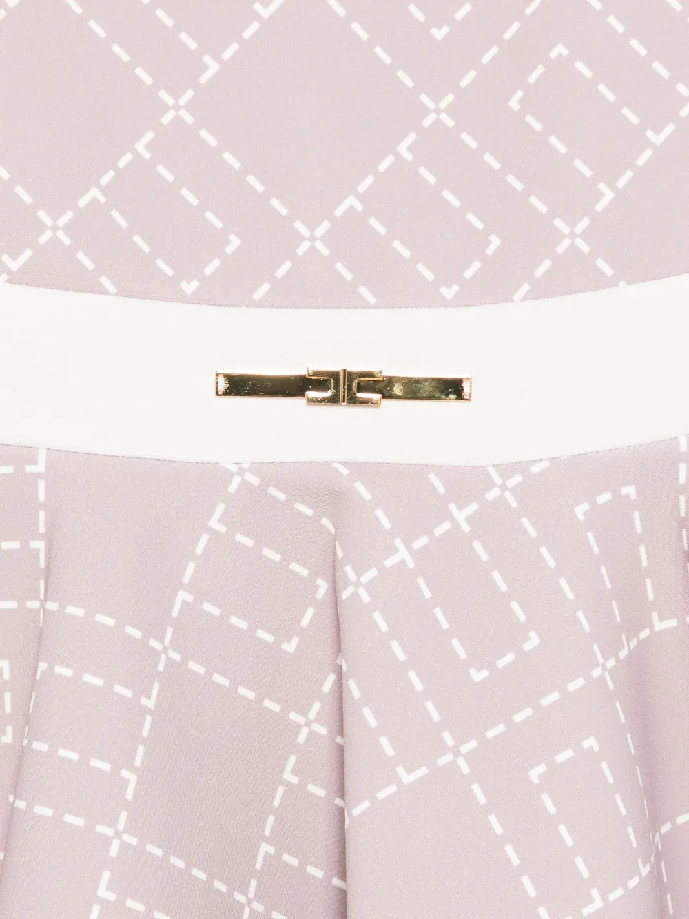 Elisabetta Franchi La Mia Bambina monogram-print flared dress Roze