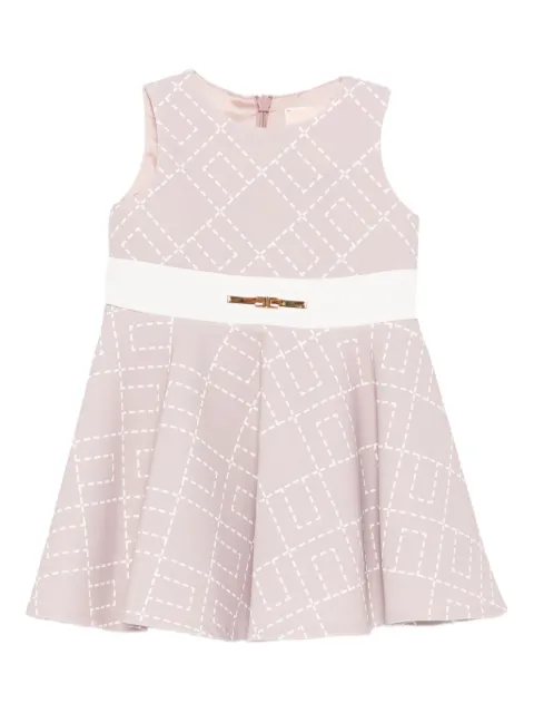 Elisabetta Franchi La Mia Bambina monogram-print flared dress