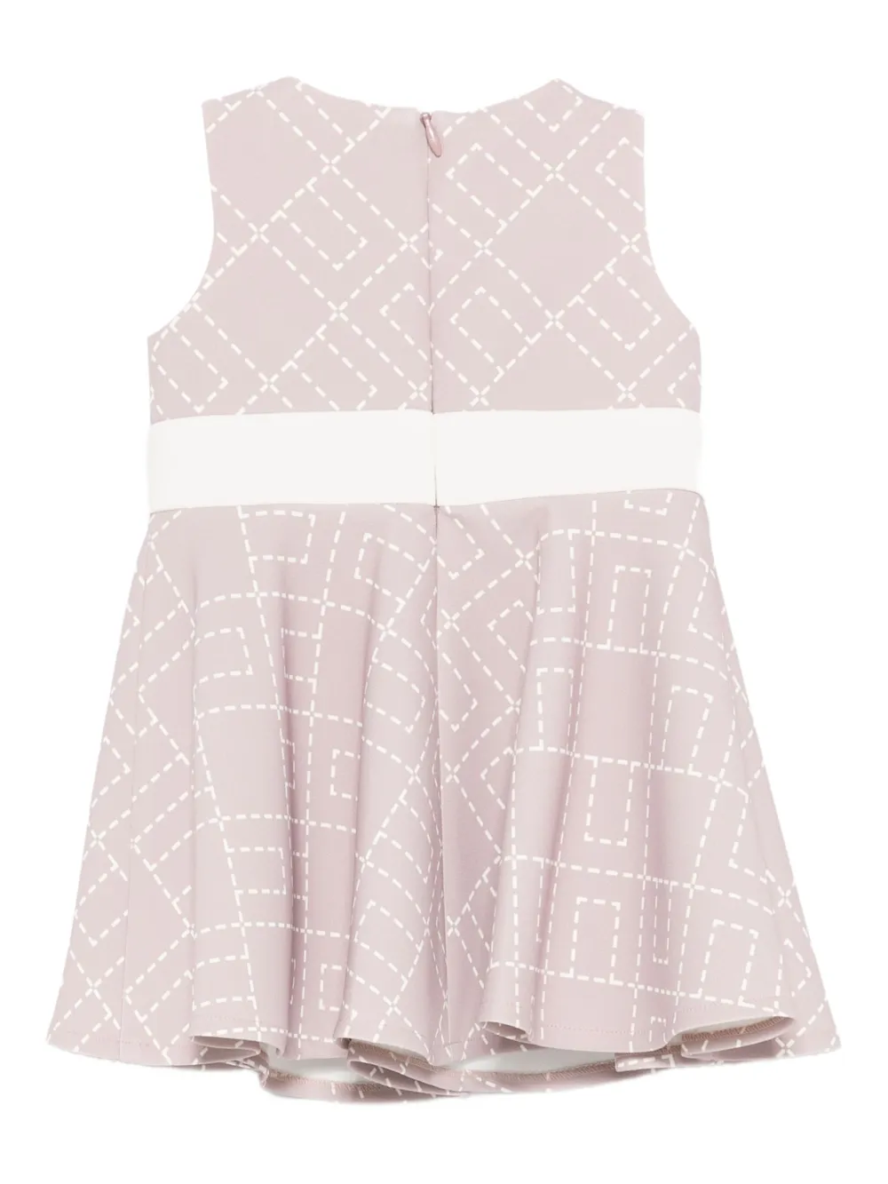 Elisabetta Franchi La Mia Bambina monogram-print flared dress Roze