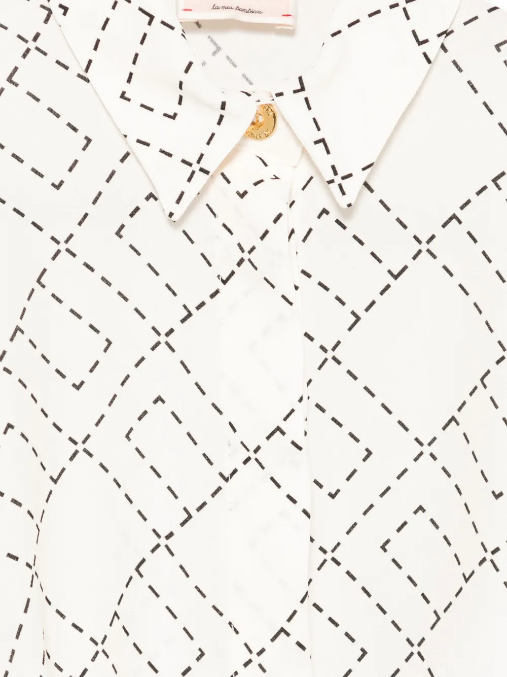 Elisabetta Franchi La Mia Bambina monogram-print blouse Beige