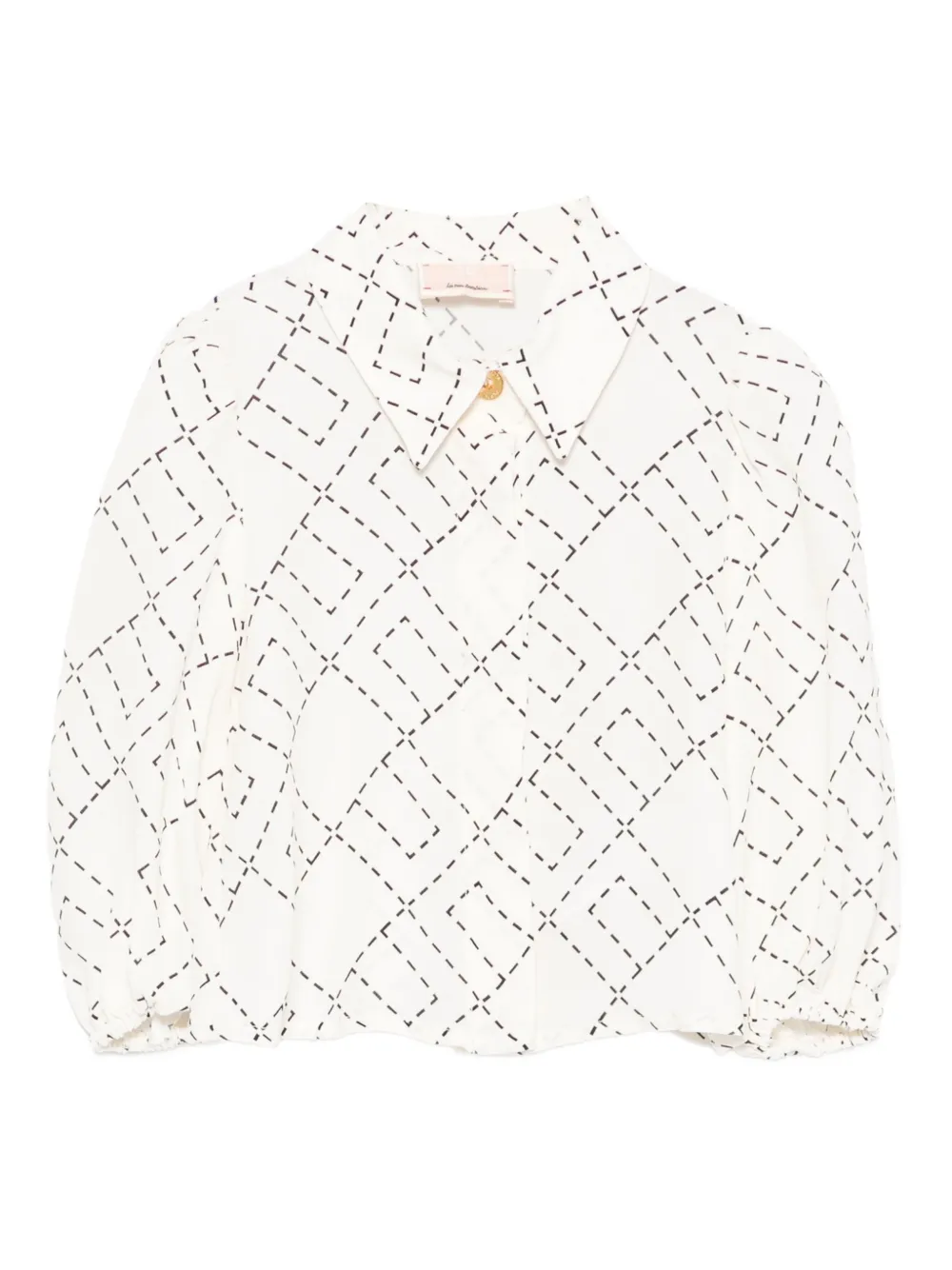 Elisabetta Franchi La Mia Bambina monogram-print blouse Beige