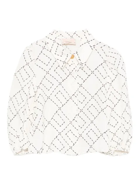 Elisabetta Franchi La Mia Bambina Blusa com estampa monogramada