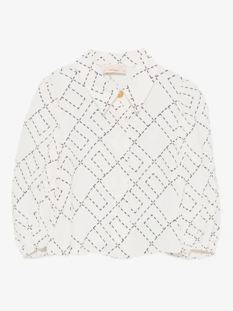 Elisabetta Franchi La Mia Bambina blusa con monograma estampado