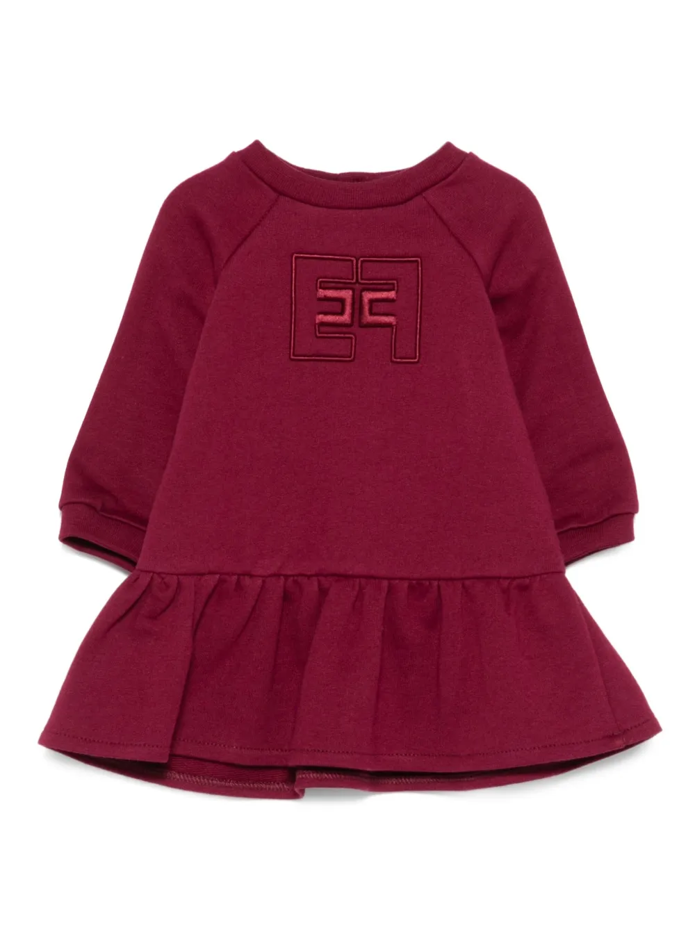 Elisabetta Franchi La Mia Bambina logo-embroidered dress Rood