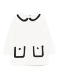 Elisabetta Franchi La Mia Bambina peter pan-collar pocket dress - Neutrals