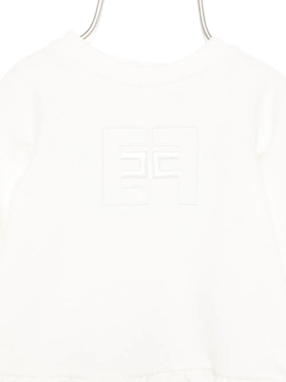 Elisabetta Franchi La Mia Bambina logo-embroidered dress Wit