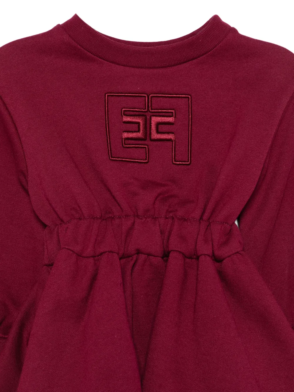 Elisabetta Franchi La Mia Bambina logo-embroidered dress Rood