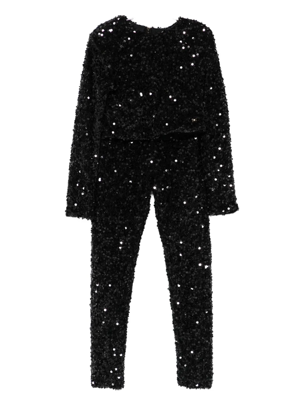 Elisabetta Franchi La Mia Bambina sequin-embellished trousers set - Nero