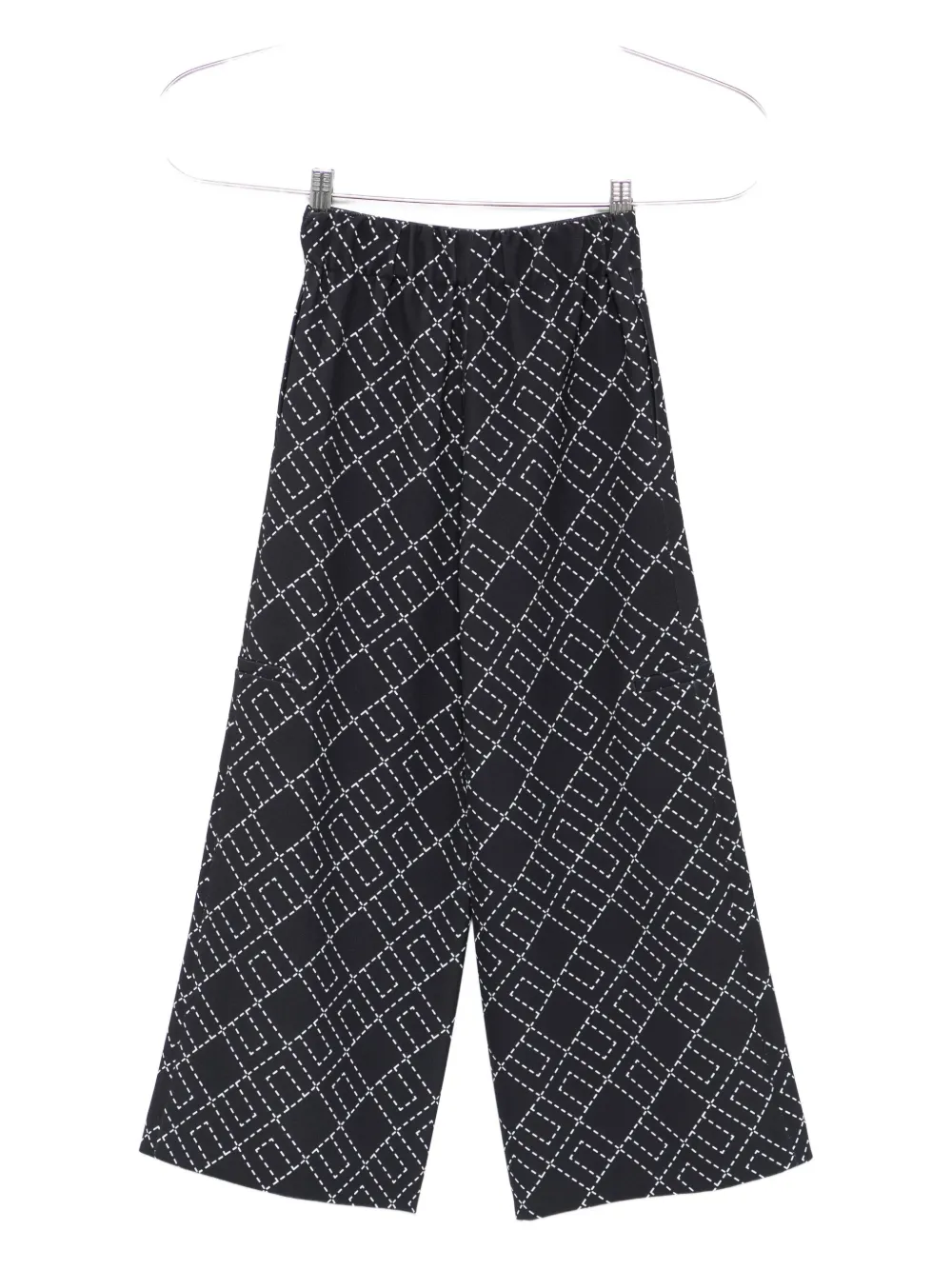 Elisabetta Franchi La Mia Bambina geometric-pattern trousers Zwart