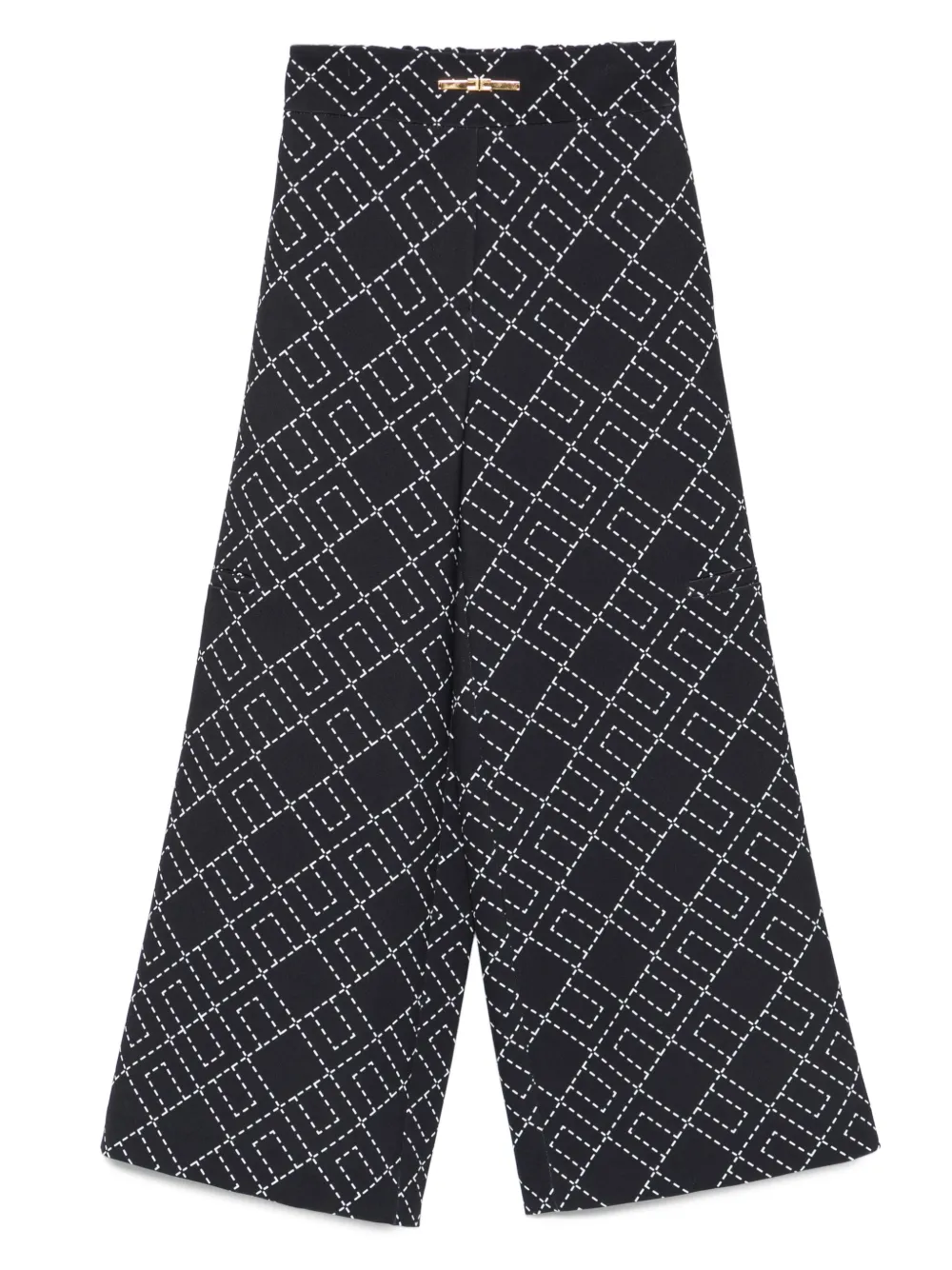 Elisabetta Franchi La Mia Bambina geometric-pattern trousers Zwart