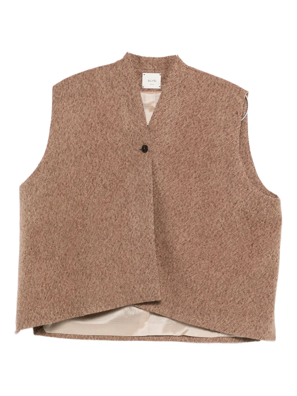Alysi textured button vest Bruin