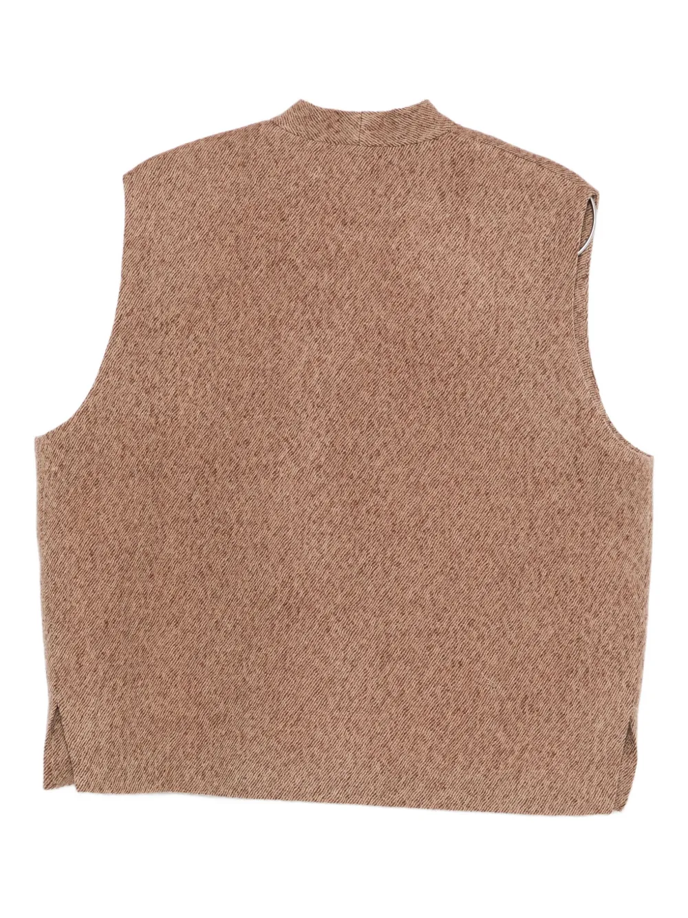 Alysi textured button vest Bruin