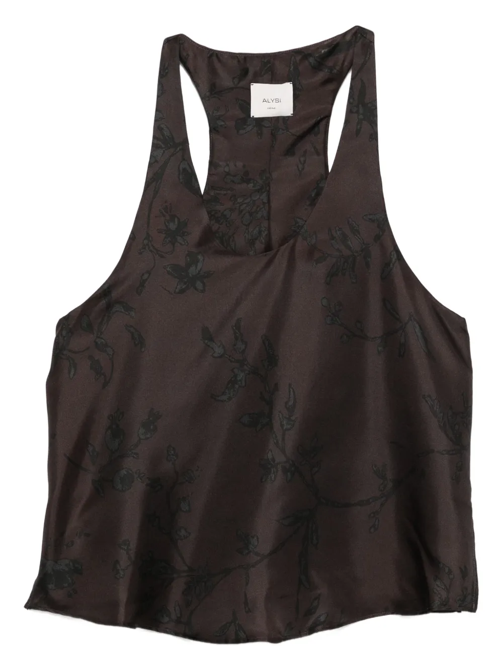 Alysi Top met bloemen jacquard Bruin