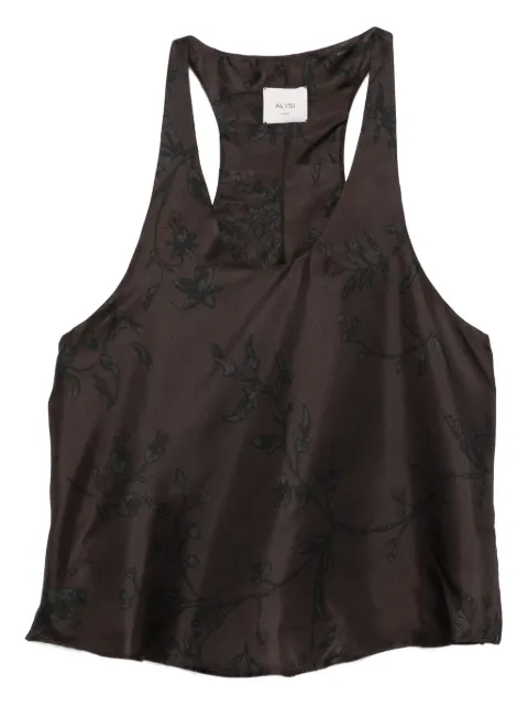 Alysi floral-jacquard top