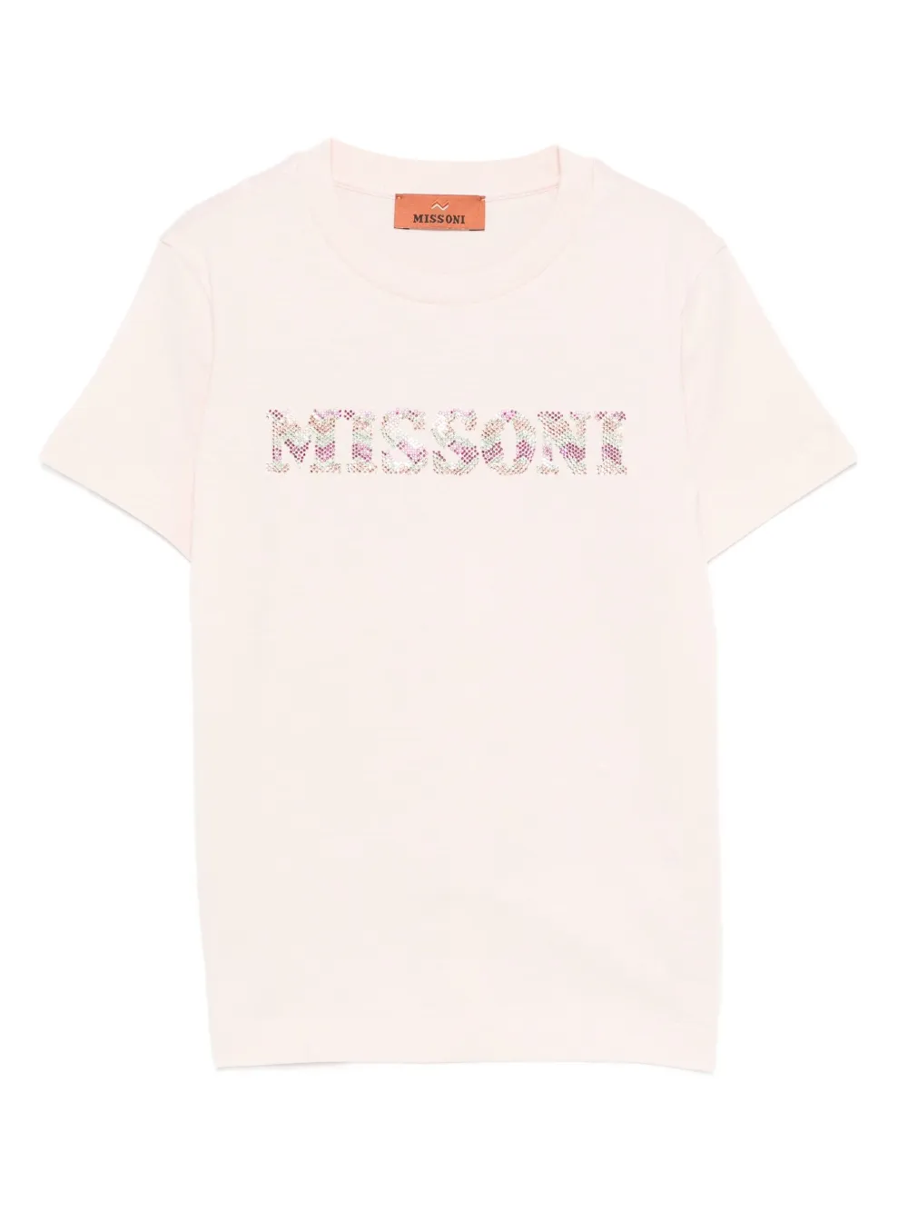 Missoni Kids embellished logo T-shirt Roze