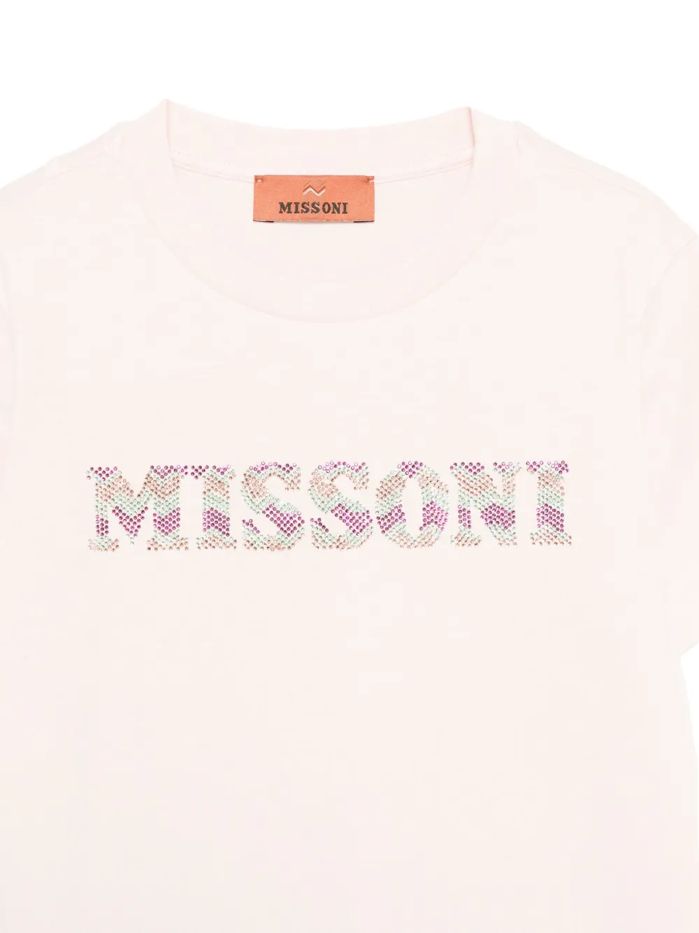 Missoni Kids embellished logo T-shirt Roze