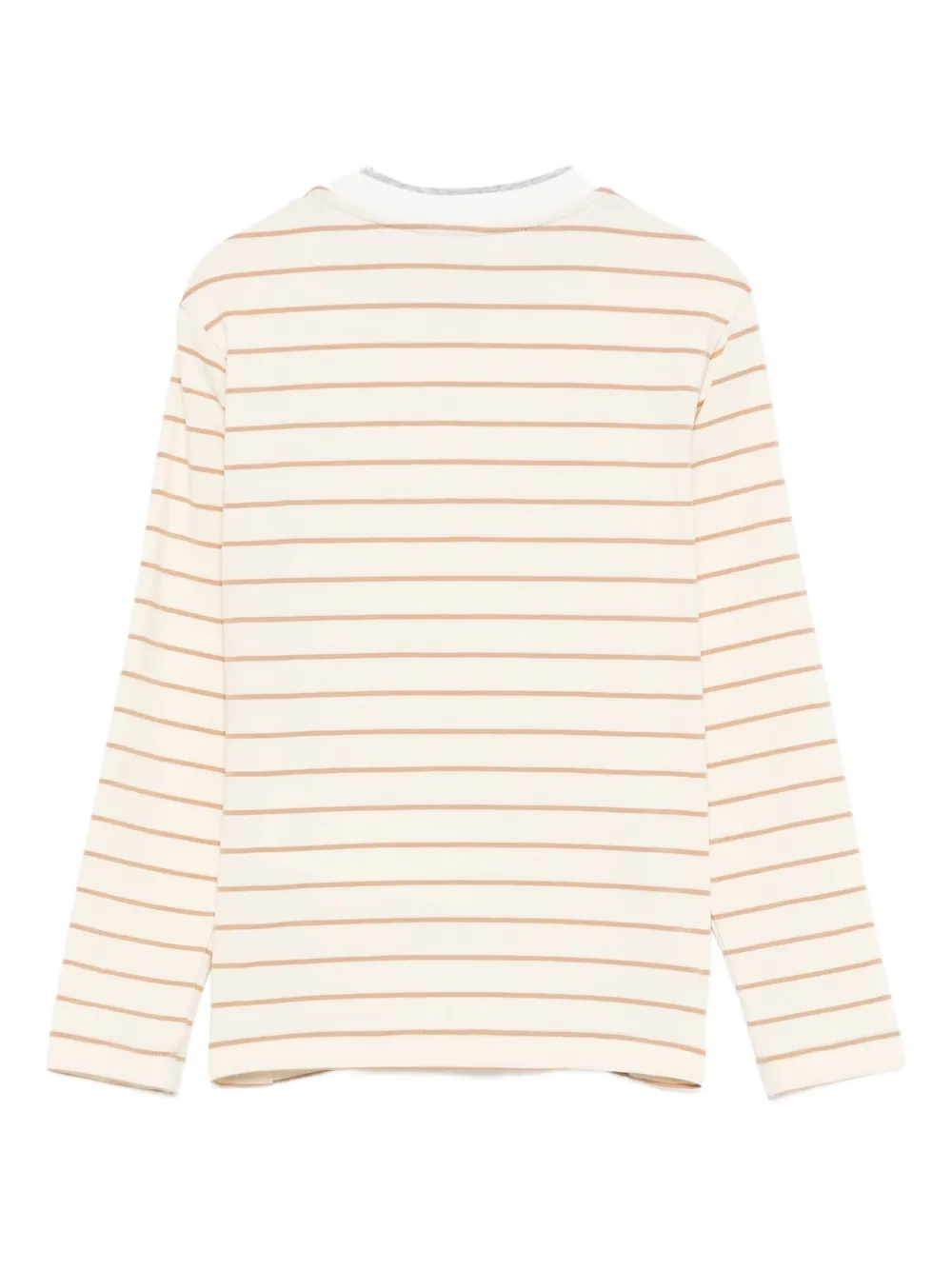 Eleventy Kids striped long-sleeve T-shirt Beige
