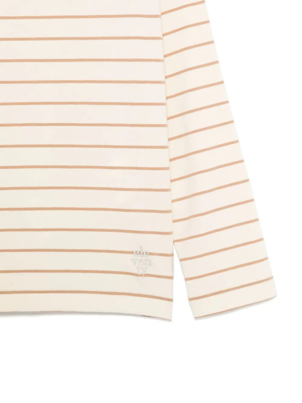 Eleventy Kids striped long-sleeve T-shirt Beige