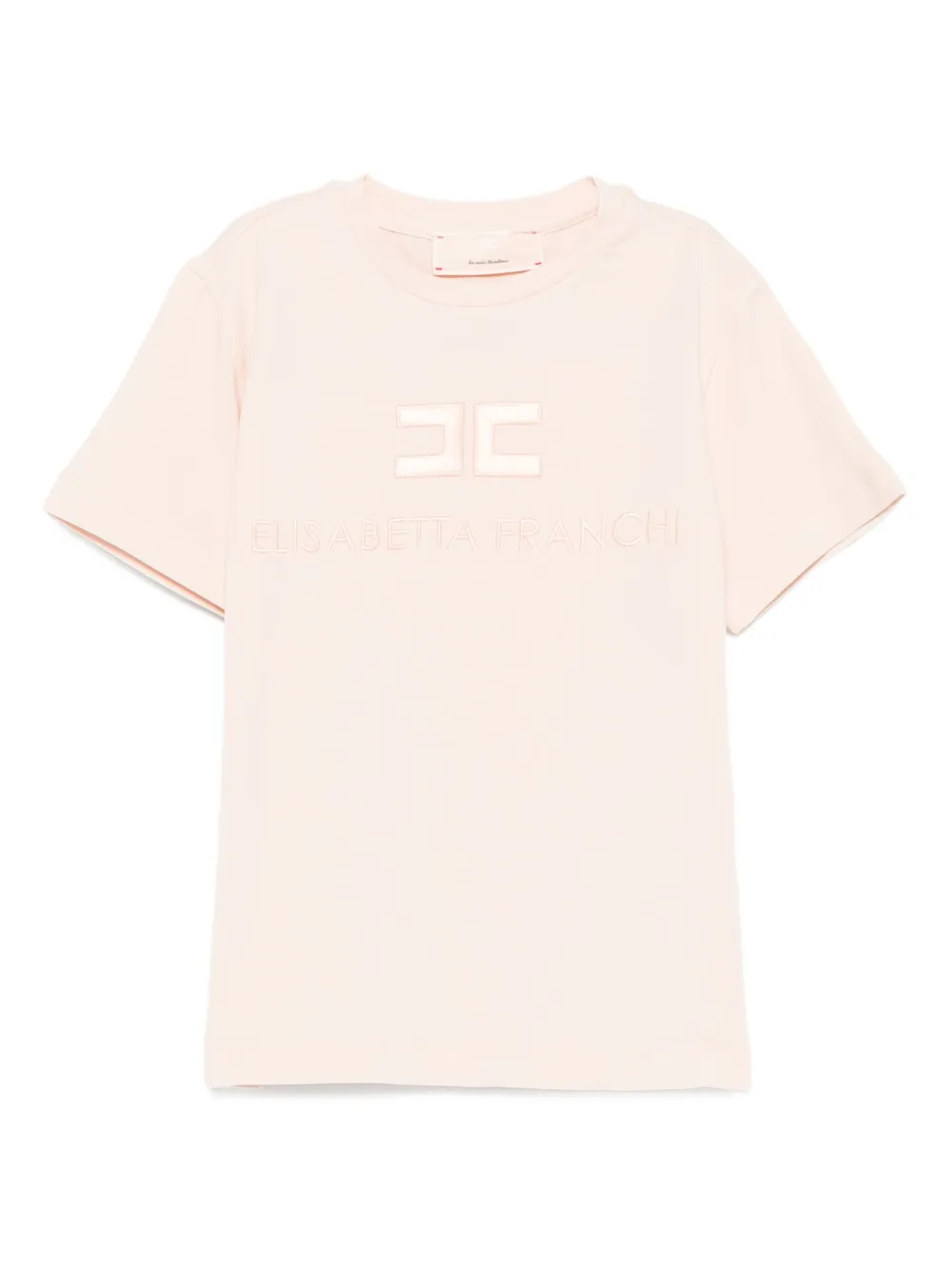 Elisabetta Franchi La Mia Bambina logo-embroidered cotton T-shirt Roze