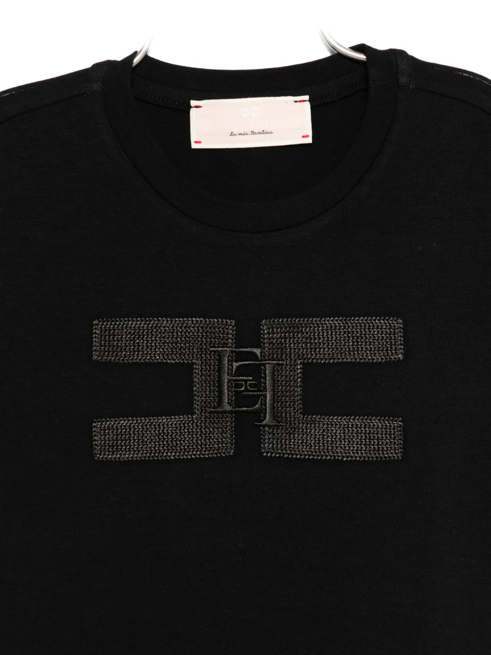 Elisabetta Franchi La Mia Bambina logo-embellished T-shirt Zwart