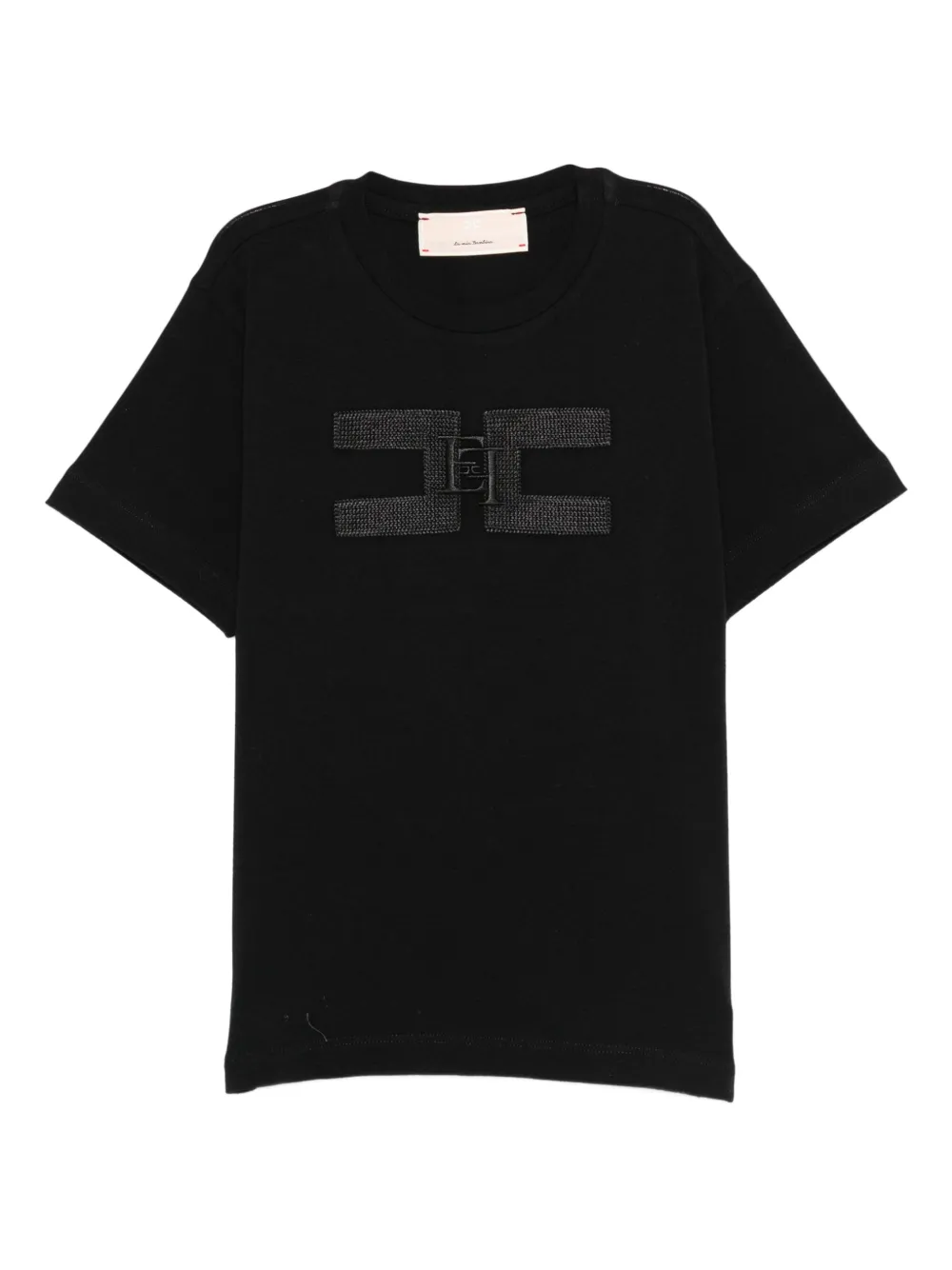 Elisabetta Franchi La Mia Bambina logo-embellished T-shirt - ブラック Elisabetta Franchi La Mia Bambina logo-embellished T-shirt - ブラック