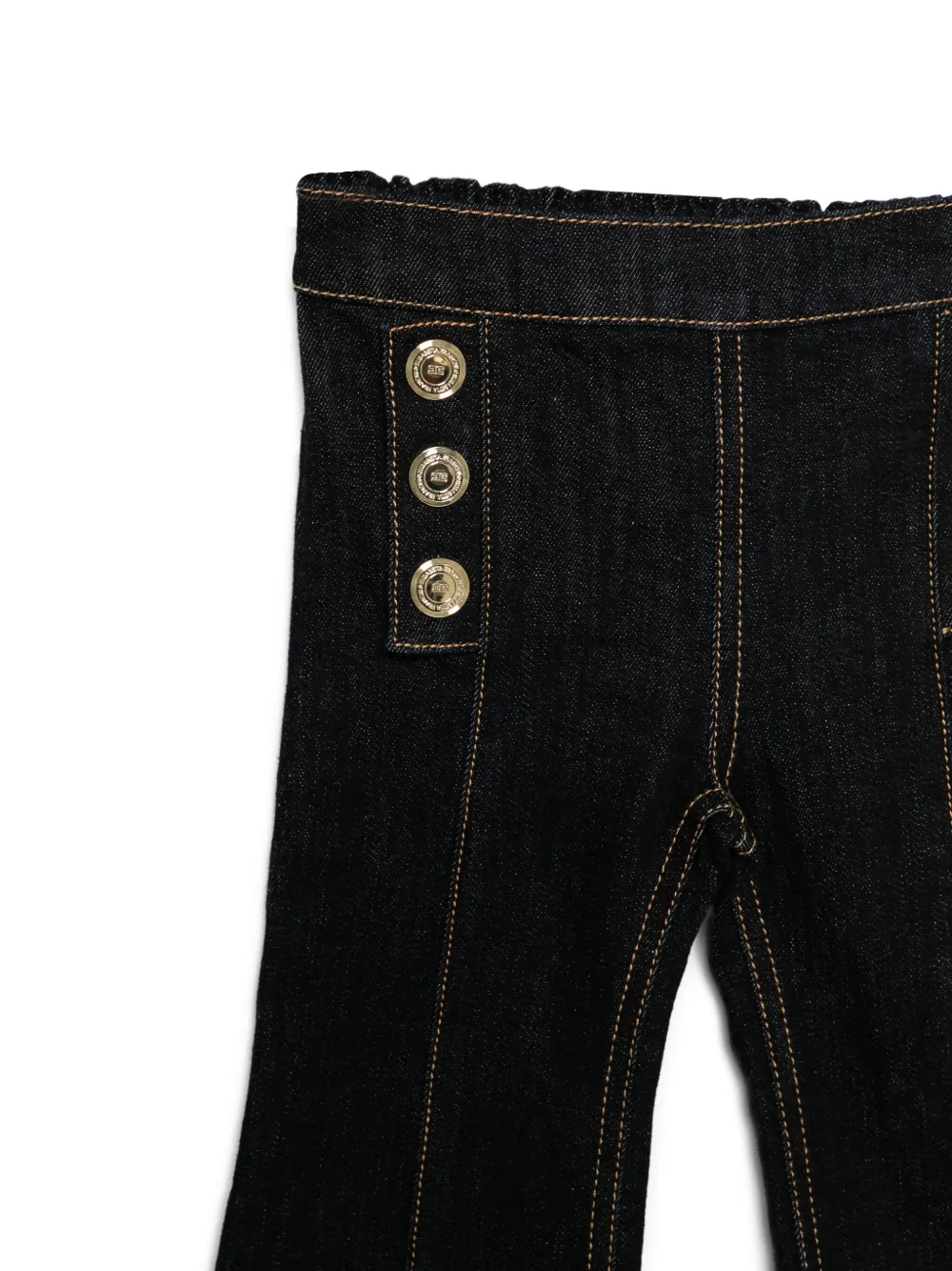 Elisabetta Franchi La Mia Bambina button-detail jeans Blauw