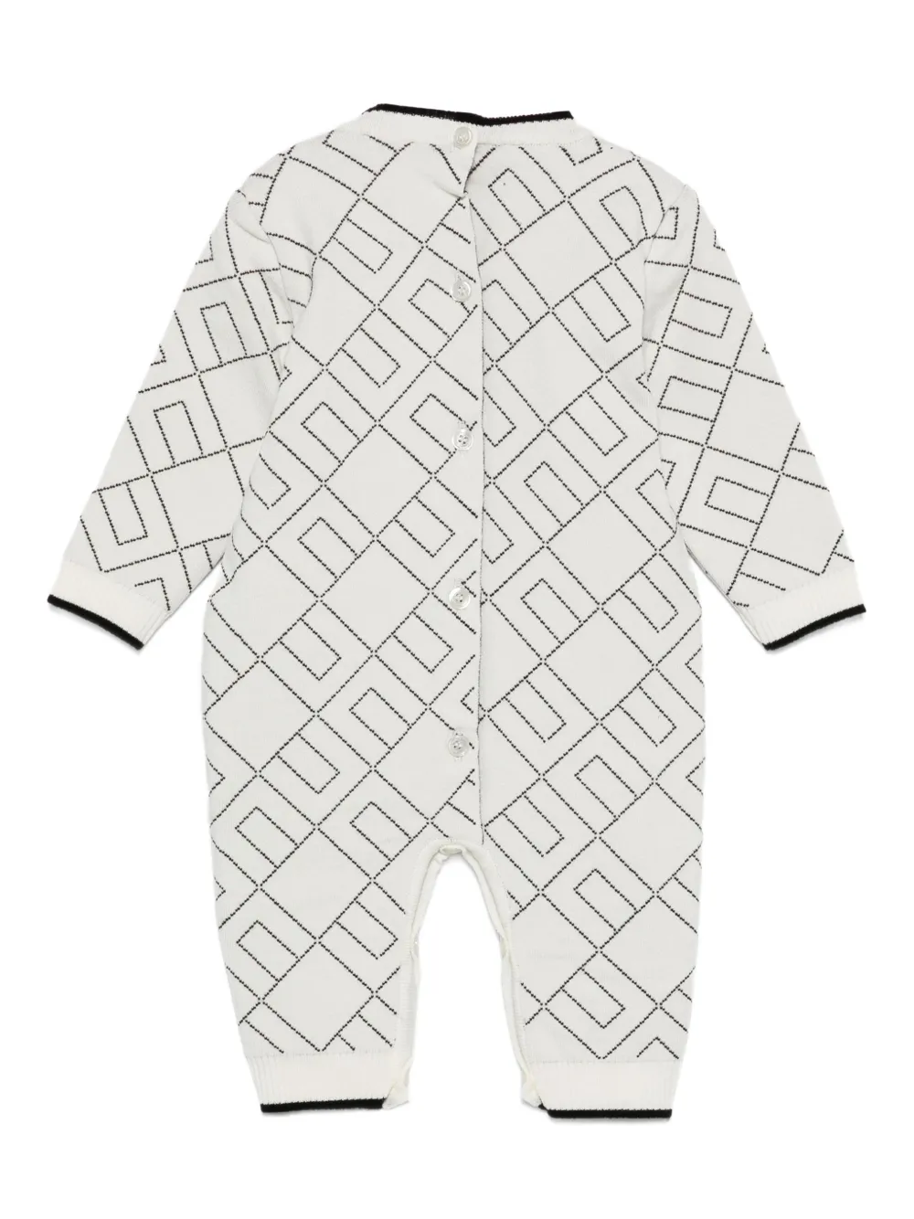 Elisabetta Franchi La Mia Bambina logo-pattern rompers Wit