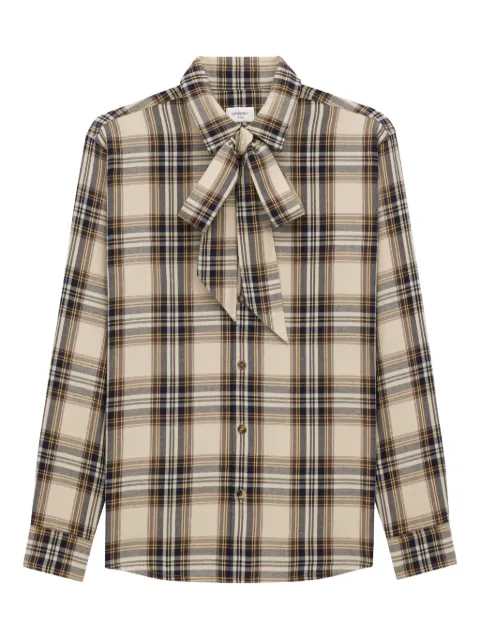 Saint Laurent bow-tie checked shirt