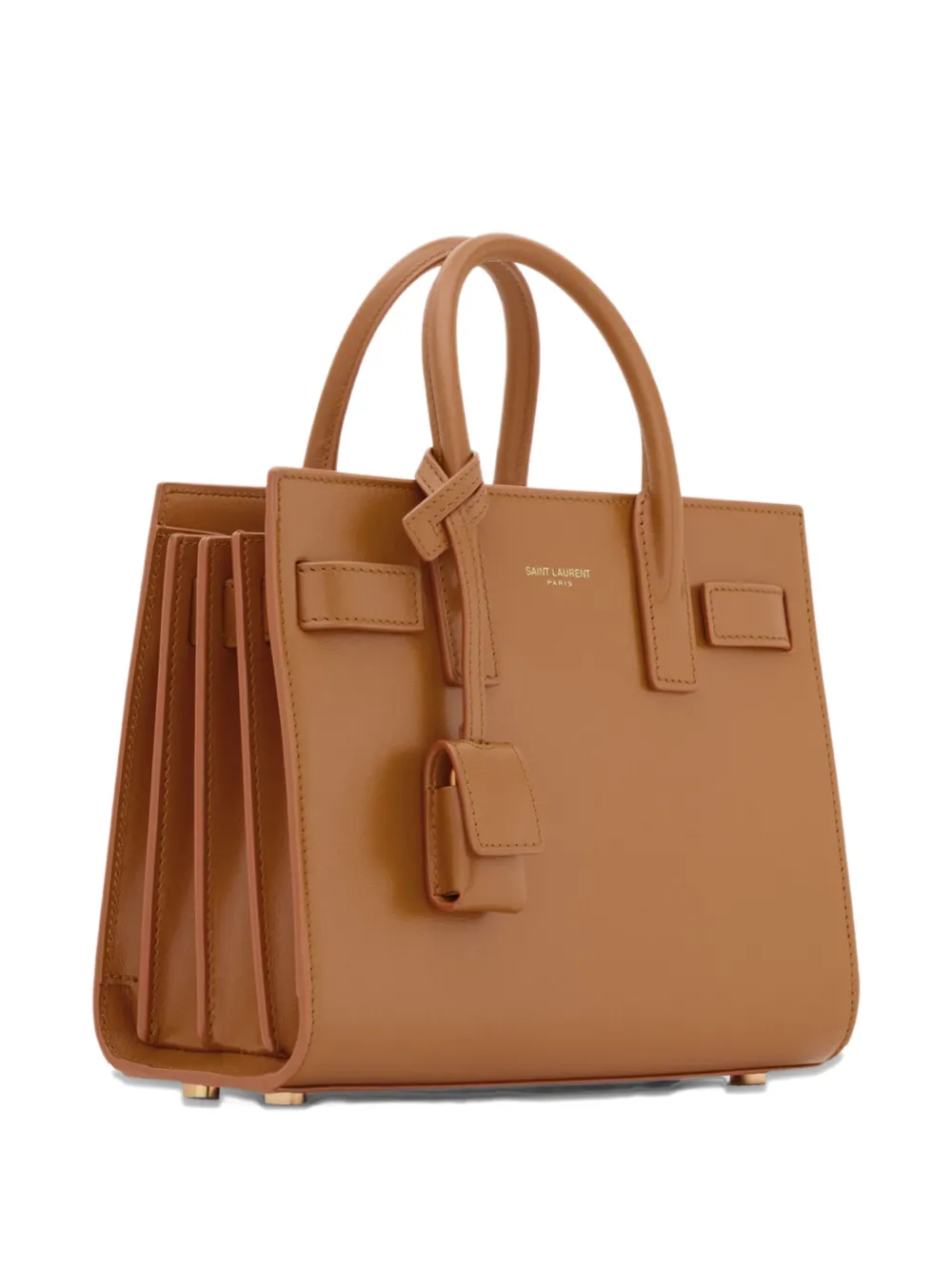 Saint Laurent Sac de Jour nano leather padlock tote bag Bruin