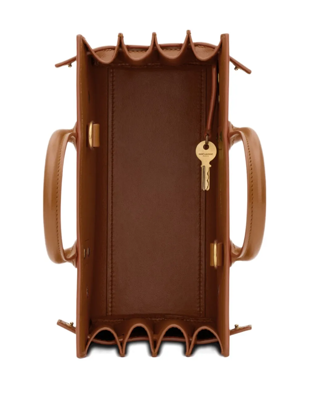 Saint Laurent Sac de Jour nano leather padlock tote bag Bruin
