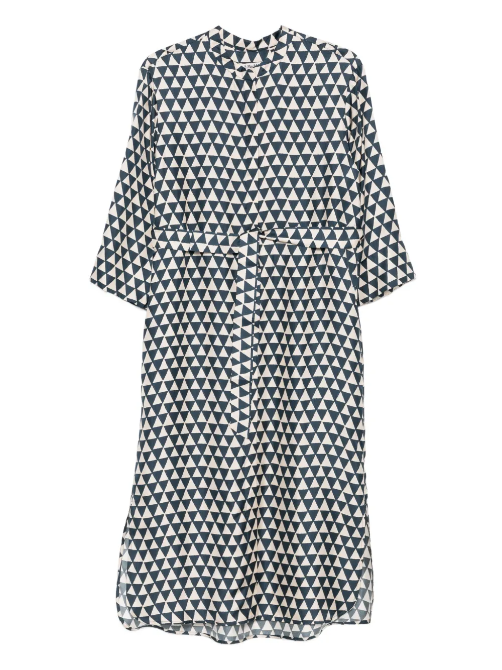 Max Mara Jurk met print en ceintuur Beige