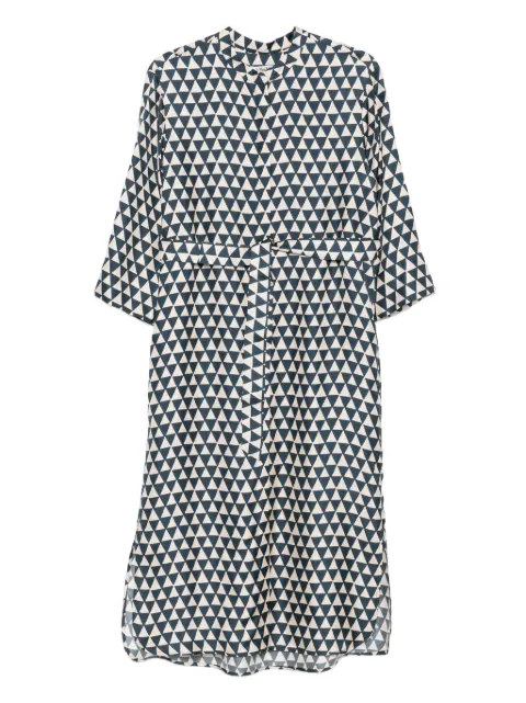 Max Mara triangle-print belted dress