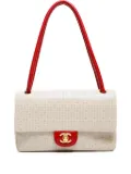 CHANEL Pre-Owned 2000-2002 Flap perforated shoulder bag - Neutrals