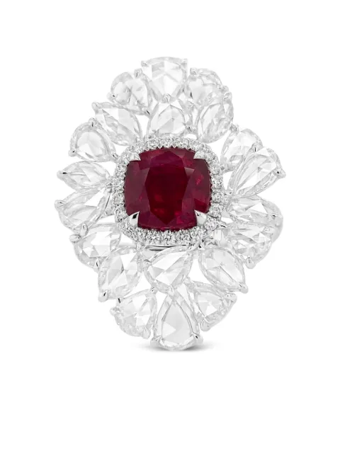 HYT Jewelry 18K white gold ruby and diamond ring