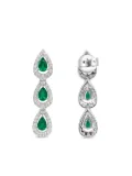 HYT Jewelry 18K white gold emerald and diamond dangling earrings - Silver
