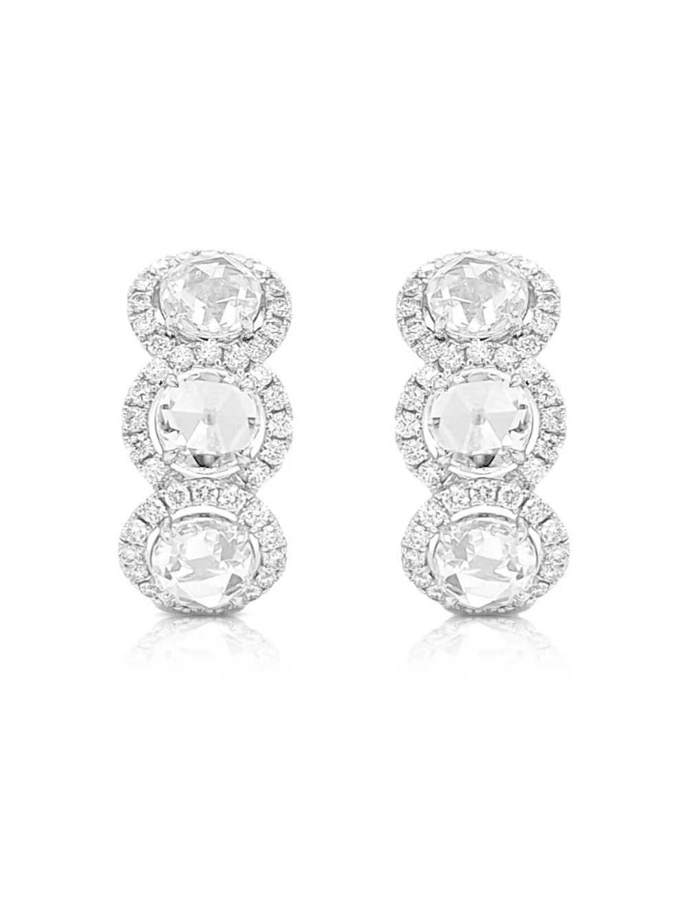 HYT Jewelry 18K white gold Rosecut diamond earrings - シルバートーン HYT Jewelry 18K white gold Rosecut diamond earrings - シルバートーン