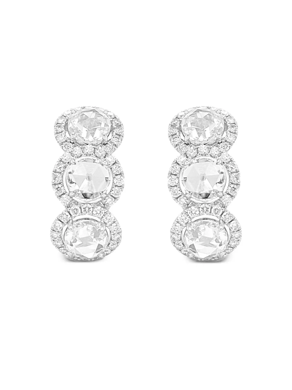 18K white gold Rosecut diamond earrings