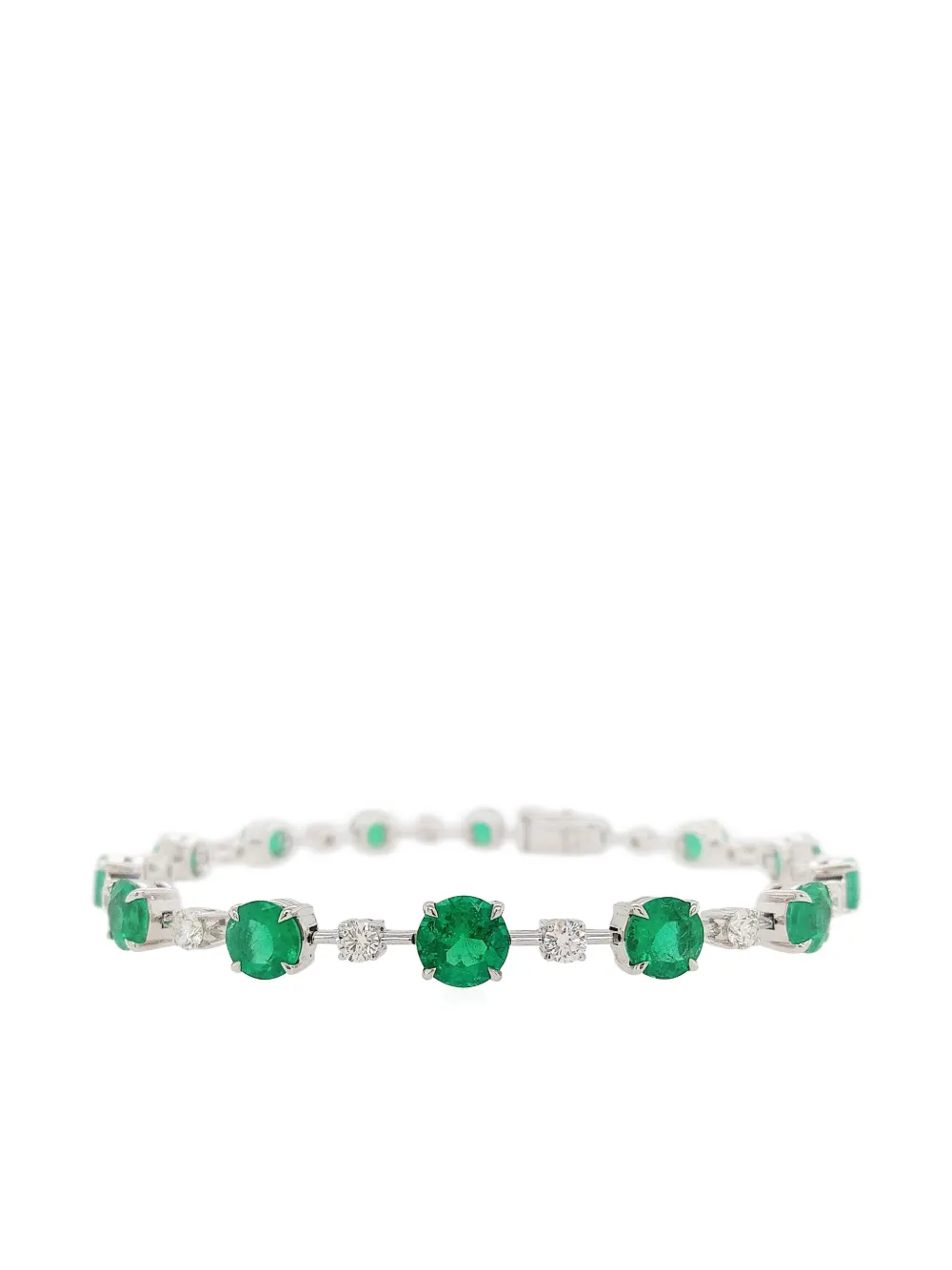 HYT Jewelry 18kt white gold Tennis emerald bracelet - Argento