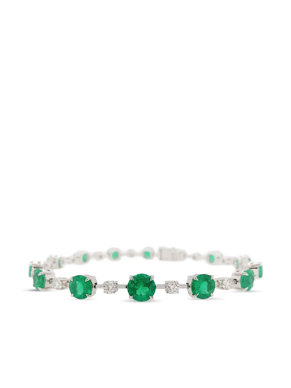 18kt white gold Tennis emerald bracelet
