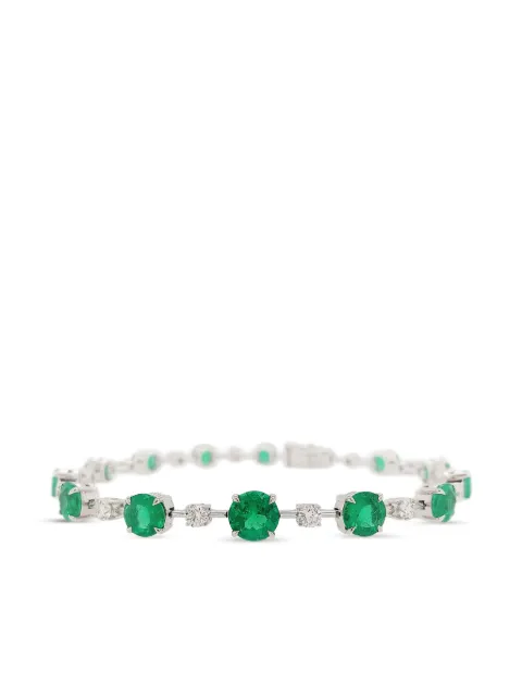 HYT Jewelry Bracciale Tennis in oro bianco 18 carati con smeraldi