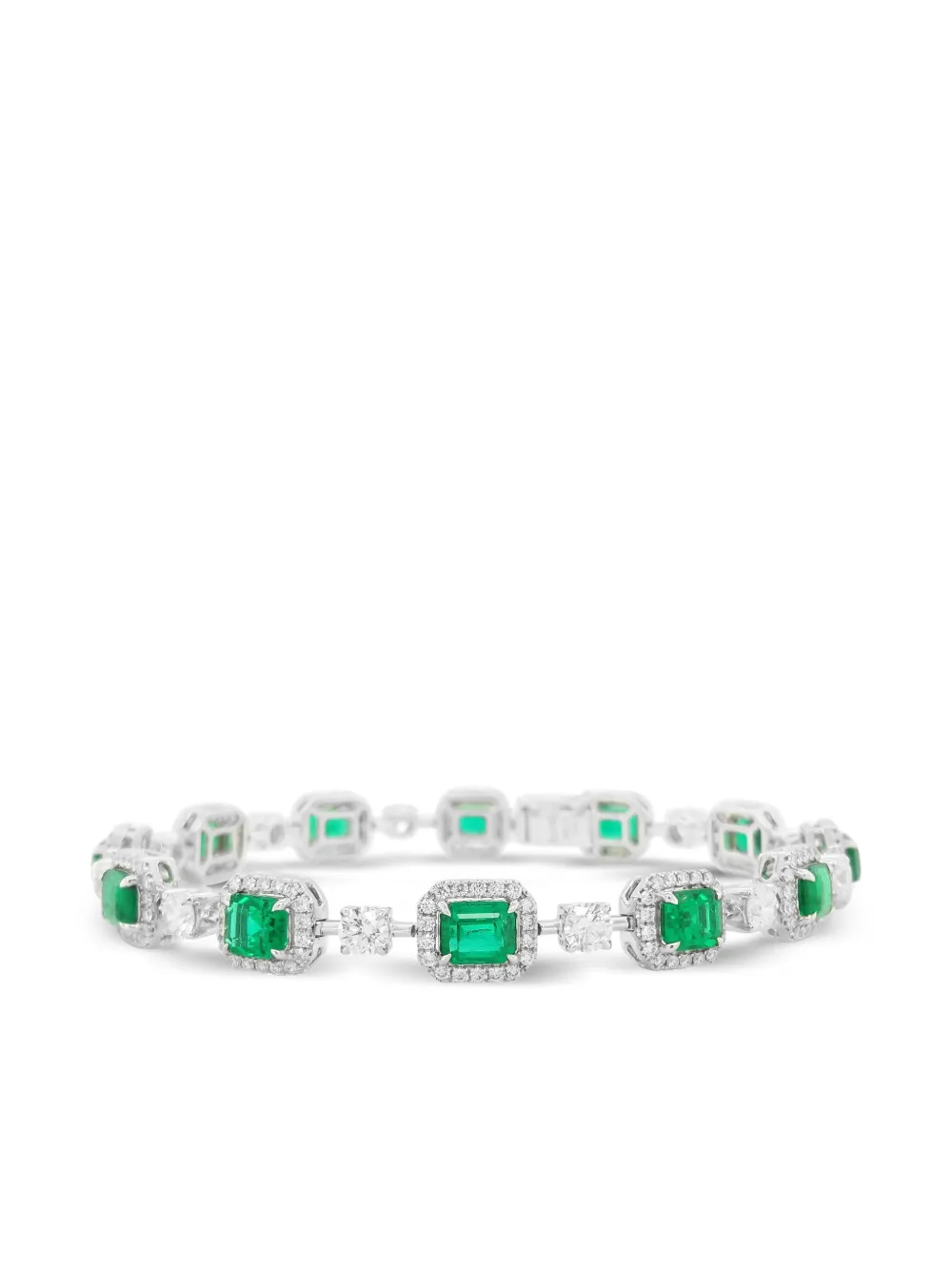 HYT Jewelry 18kt white gold Tennis emerald bracelet | Silver | Image 1