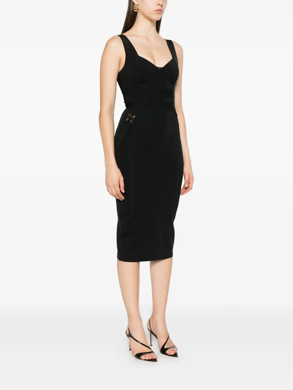 Elisabetta Franchi sweetheart-neckline mini dress Zwart