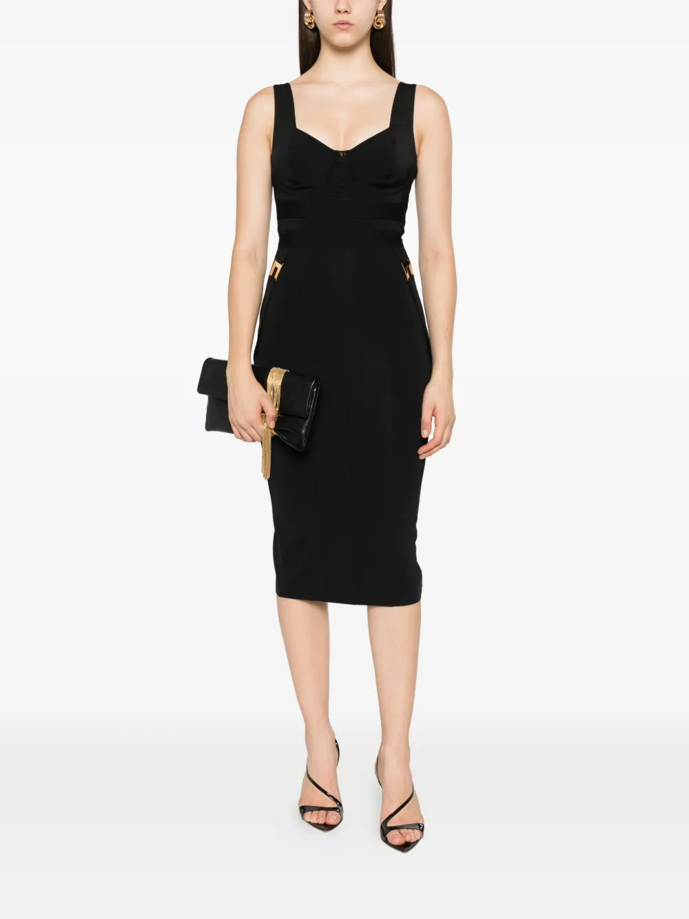 Elisabetta Franchi sweetheart-neckline mini dress Zwart