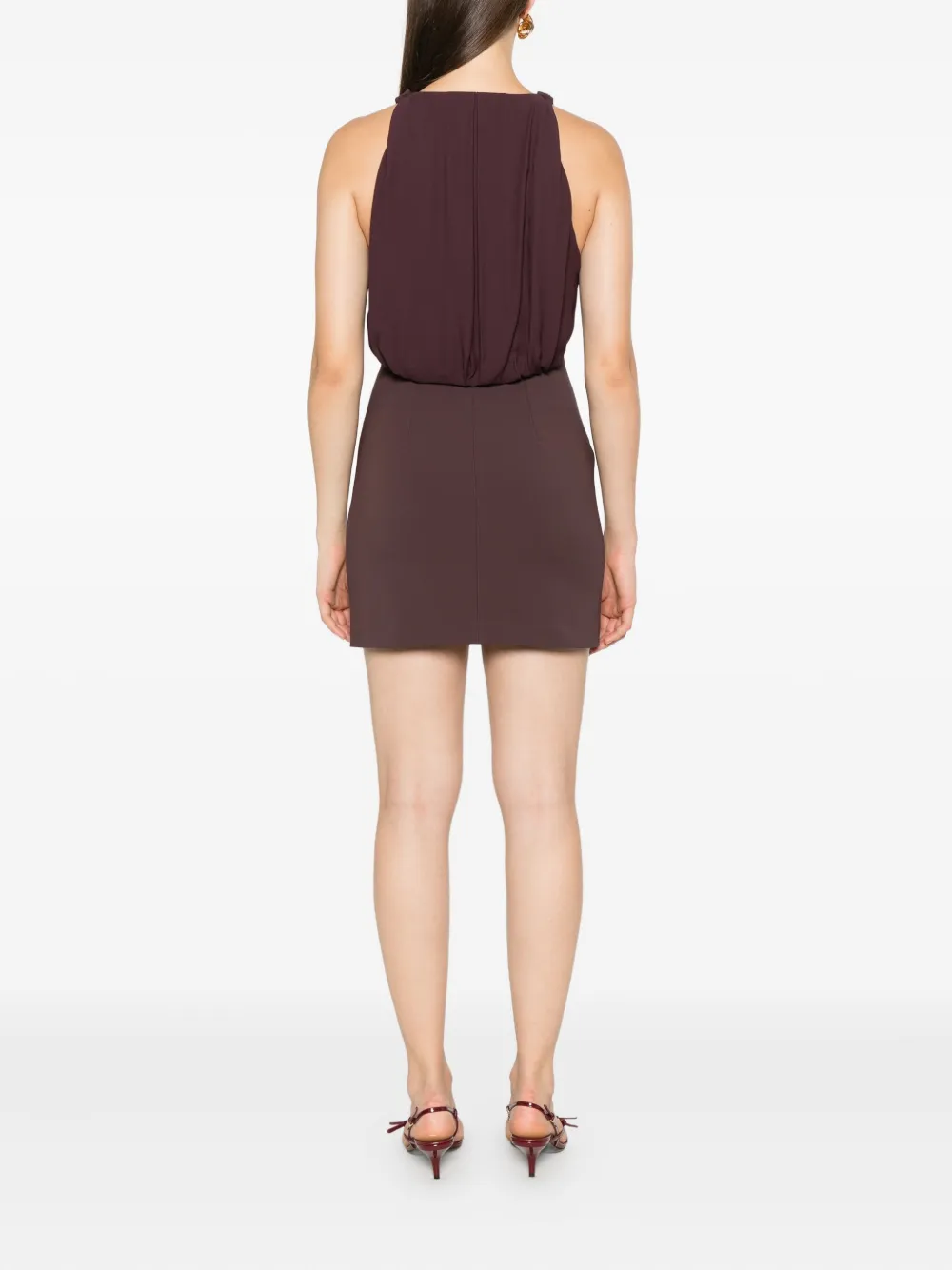 Elisabetta Franchi chain-embellished sleeveless dress Bruin
