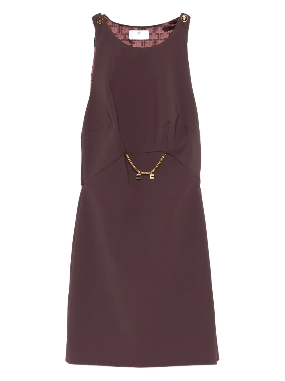 Elisabetta Franchi chain-embellished sleeveless dress Bruin