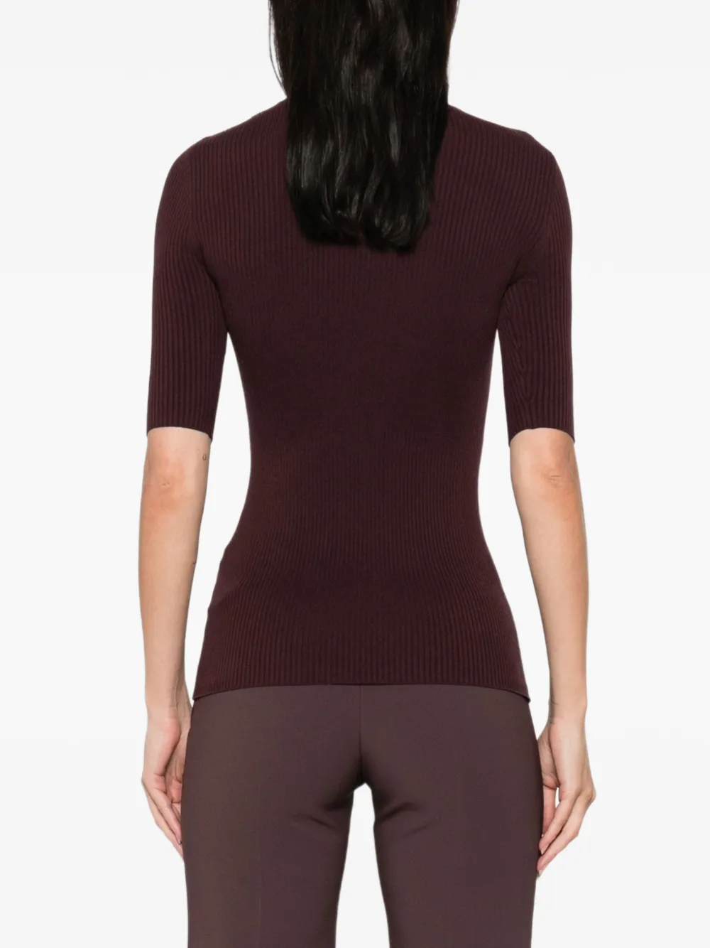 Elisabetta Franchi Geribbeld T-shirt Bruin