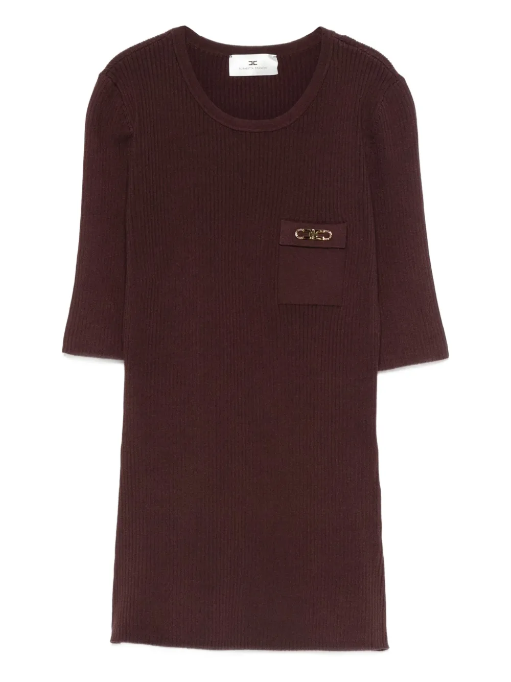 Elisabetta Franchi ribbed T-shirt Bruin